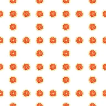 Seamless infinity pattern of isolated slices of grapefruit. Wallpaper for bac Foto stock