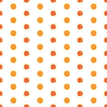 Seamless infinity pattern of isolated slices of grapefruit and orange. Foto stock