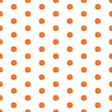 Seamless infinity pattern of isolated slices of grapefruit. Wallpaper for Foto stock