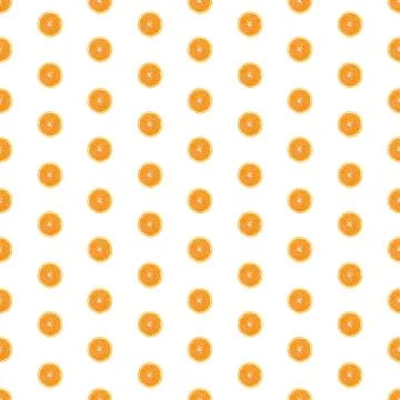 Seamless infinity pattern of isolated slices of orange. Wallpaper for background Foto stock