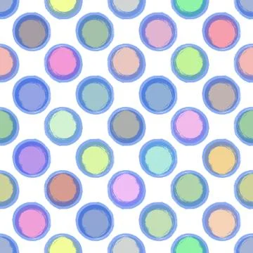 Seamless Ink abstract pattern with colour bubbles. Stock Illustration