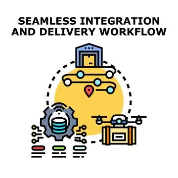 Seamless integration and delivery workflow concept illustration Stock Illustration