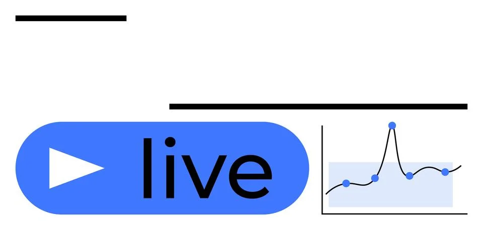 Seamless Integration of Live Streaming and Data Analytics in Digital Media Stock Illustration