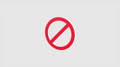 Seamless Integration: Prohibited Sign Animations for Designers Stock Footage 268304378