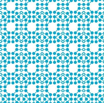 Seamless interconnected pattern of round nodes with curved connectors arran.. Stock Illustration