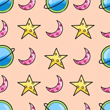 Seamless intergalactic adventure background. repeat pattern background design 스톡 일러스트