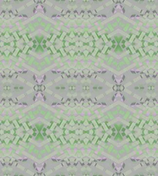 Seamless intricate diamond pattern silver gray green purple Stock Illustration