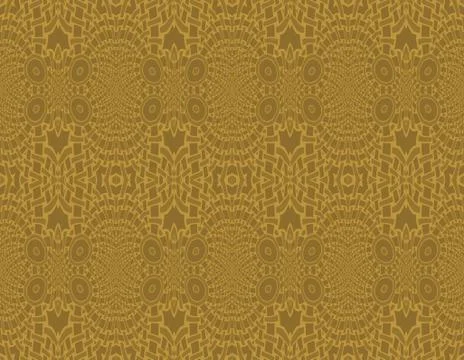 Seamless intricate ellipses pattern gold Stock Illustration