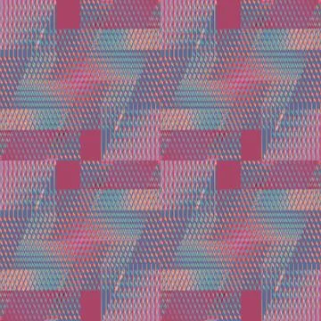 Seamless intricate pattern blue red violet orange diagonally Stock Illustration