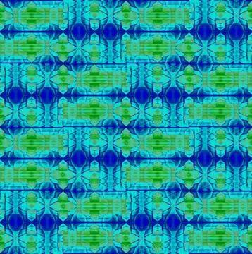 Seamless intricate pattern green blue Stock Illustration