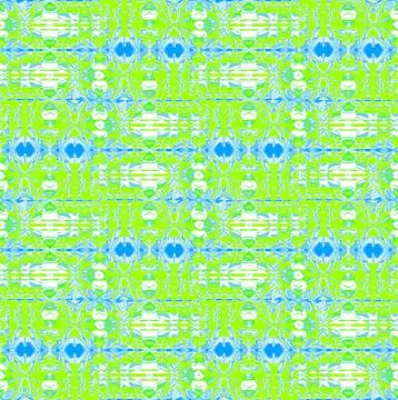 Seamless intricate pattern green blue white Stock Illustration