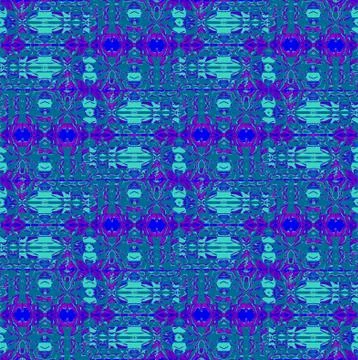 Seamless intricate pattern turquoise blue purple Stock Illustration