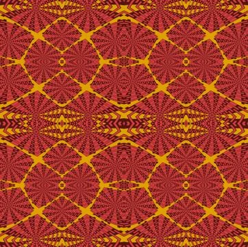 Seamless intricate squares pattern red orange brown Stock Illustration