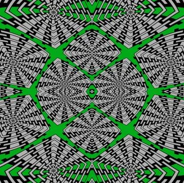 Seamless intricate squares pattern silver gray black green Stock Illustration