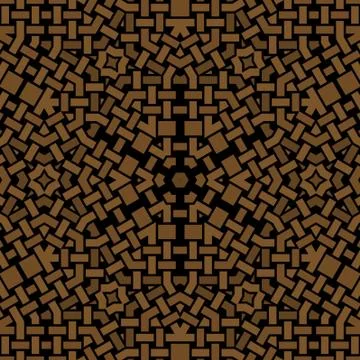 Seamless intricate star pattern golden black centered Stock-Illustration