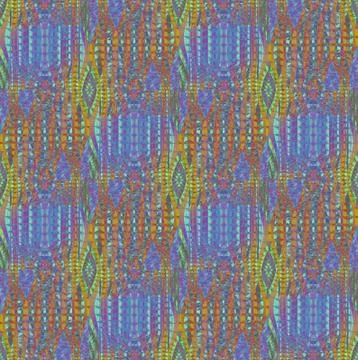 Seamless intricate stripes pattern blue orange purple Stock Illustration