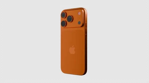 Seamless iPhone 17 Pro rotation on a transparent background editorial Stock Footage 318327211