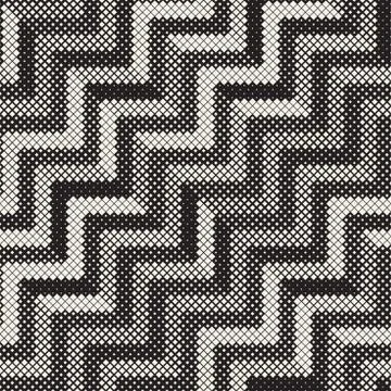 Seamless Irregular Geometric Pattern. Abstract Black and White Halftone Bac.. Stock Illustration
