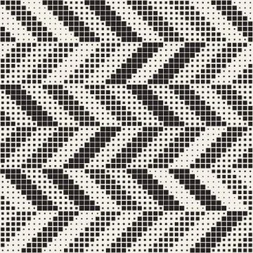 Seamless Irregular Geometric Pattern. Abstract Black and White Halftone Bac.. イラスト素材