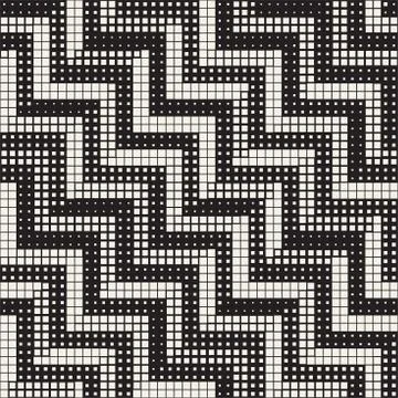 Seamless Irregular Geometric Pattern. Abstract Black and White Halftone Bac.. Illustrazione stock