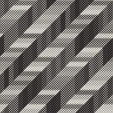 Seamless Irregular Geometric Pattern. Abstract Black and White Halftone Bac.. イラスト素材