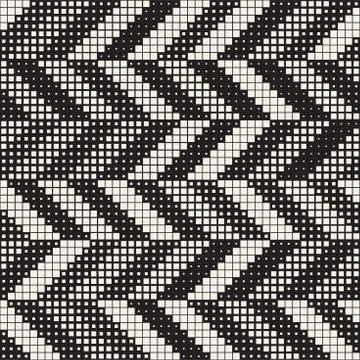 Seamless Irregular Geometric Pattern. Abstract Black and White Halftone Bac.. イラスト素材