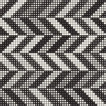 Seamless Irregular Geometric Pattern. Abstract Black and White Halftone Bac.. Illustrazione stock