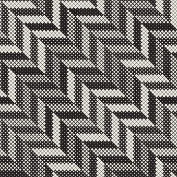 Seamless Irregular Geometric Pattern. Abstract Black and White Halftone Bac.. Stock Illustration