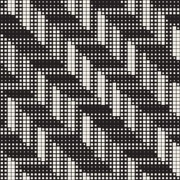 Seamless Irregular Geometric Pattern. Abstract Black and White Halftone Bac.. イラスト素材
