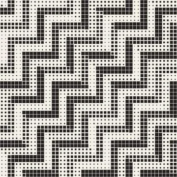 Seamless Irregular Geometric Pattern. Abstract Black and White Halftone Bac.. イラスト素材