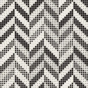 Seamless Irregular Geometric Pattern. Abstract Black and White Halftone Bac.. Stock Illustration
