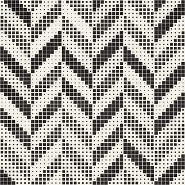 Seamless Irregular Geometric Pattern. Abstract Black and White Halftone Bac.. イラスト素材