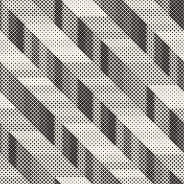 Seamless Irregular Geometric Pattern. Abstract Black and White Halftone Bac.. 스톡 일러스트