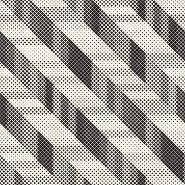 Seamless Irregular Geometric Pattern. Abstract Black and White Halftone Bac.. イラスト素材