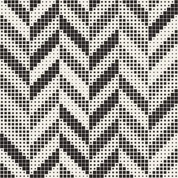 Seamless Irregular Geometric Pattern. Abstract Black and White Modern Halft.. Stock Illustration