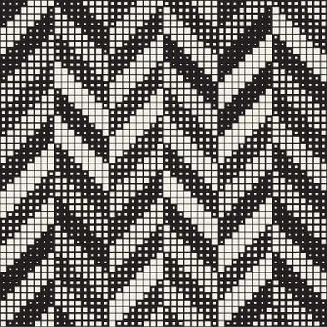 Seamless Irregular Geometric Pattern. Abstract Black and White Halftone Bac.. Stock Illustration