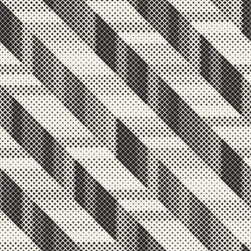 Seamless Irregular Geometric Pattern. Abstract Black and White Halftone Bac.. イラスト素材
