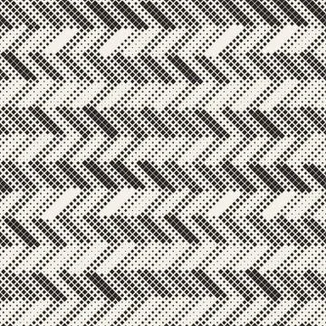 Seamless Irregular Geometric Pattern. Abstract Black and White Halftone Bac.. イラスト素材