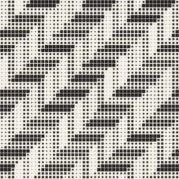 Seamless Irregular Geometric Pattern. Abstract Black and White Halftone Bac.. Stock Illustration