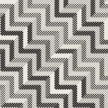 Seamless Irregular Geometric Pattern. Abstract Black and White Halftone Bac.. Illustrazione stock