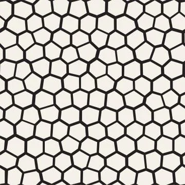 Seamless irregular lines vector mosaic pattern. Abstract chaotic tessellation Stock Illustration