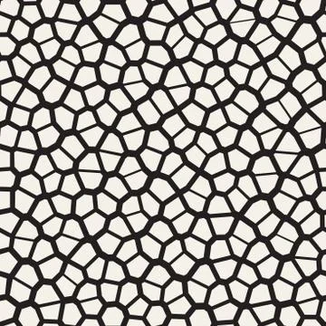 Seamless irregular lines vector mosaic pattern. Abstract chaotic tessellation Illustrazione stock