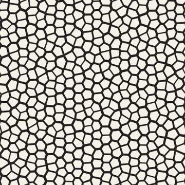 Seamless irregular lines vector mosaic pattern. Abstract chaotic tessellation Illustrazione stock