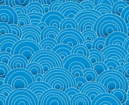 Seamless irregular wave pattern background in blue tones. イラスト素材