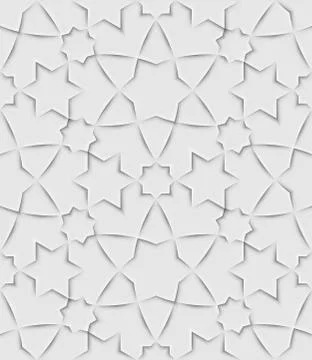 Seamless islam pattern with gloral tiled cells made from shadows and lights i Illustrazione stock