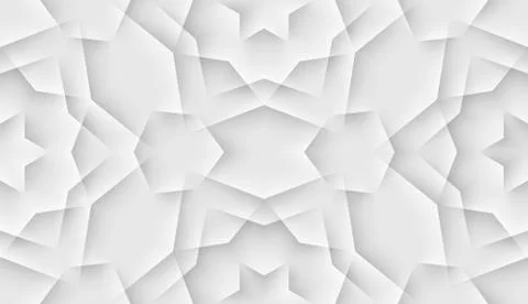 Seamless islam pattern with tiled cells made from shadows and lights in origami Illustrazione stock