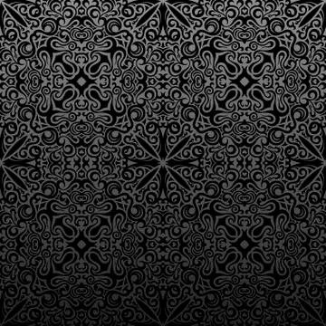 Seamless islam pattern. Vintage black floral background Stock Illustration