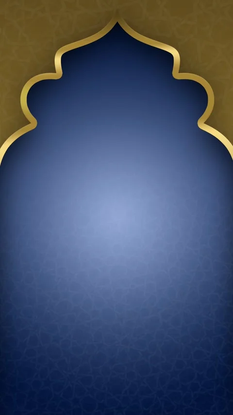 A seamless Islamic background loop featuring a golden arch frame 動画素材 298897712