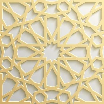 Seamless islamic pattern 3d . Traditional Arabic design element. イラスト素材