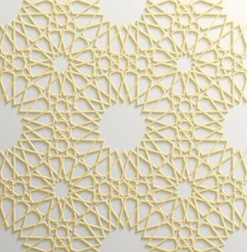 Seamless islamic pattern 3d . Traditional Arabic design element. イラスト素材